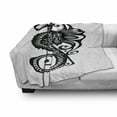 thumbnail image 3 of Seahorse Soft Flannel Fleece Throw Blanket, Graphic Pattern of Silhouette Seahorse with Swirls, Cozy Plush for Indoor and Outdoor Use, 50" x 60", Black and White, by Ambesonne, 3 of 6