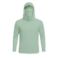 thumbnail image 6 of Men's Performance Fishing Hoodie Shirt - UPF 50+ Sun Protection Long Sleeve Thumbholes Shirts with Neck Gaiter Size 3XL Green, 6 of 7