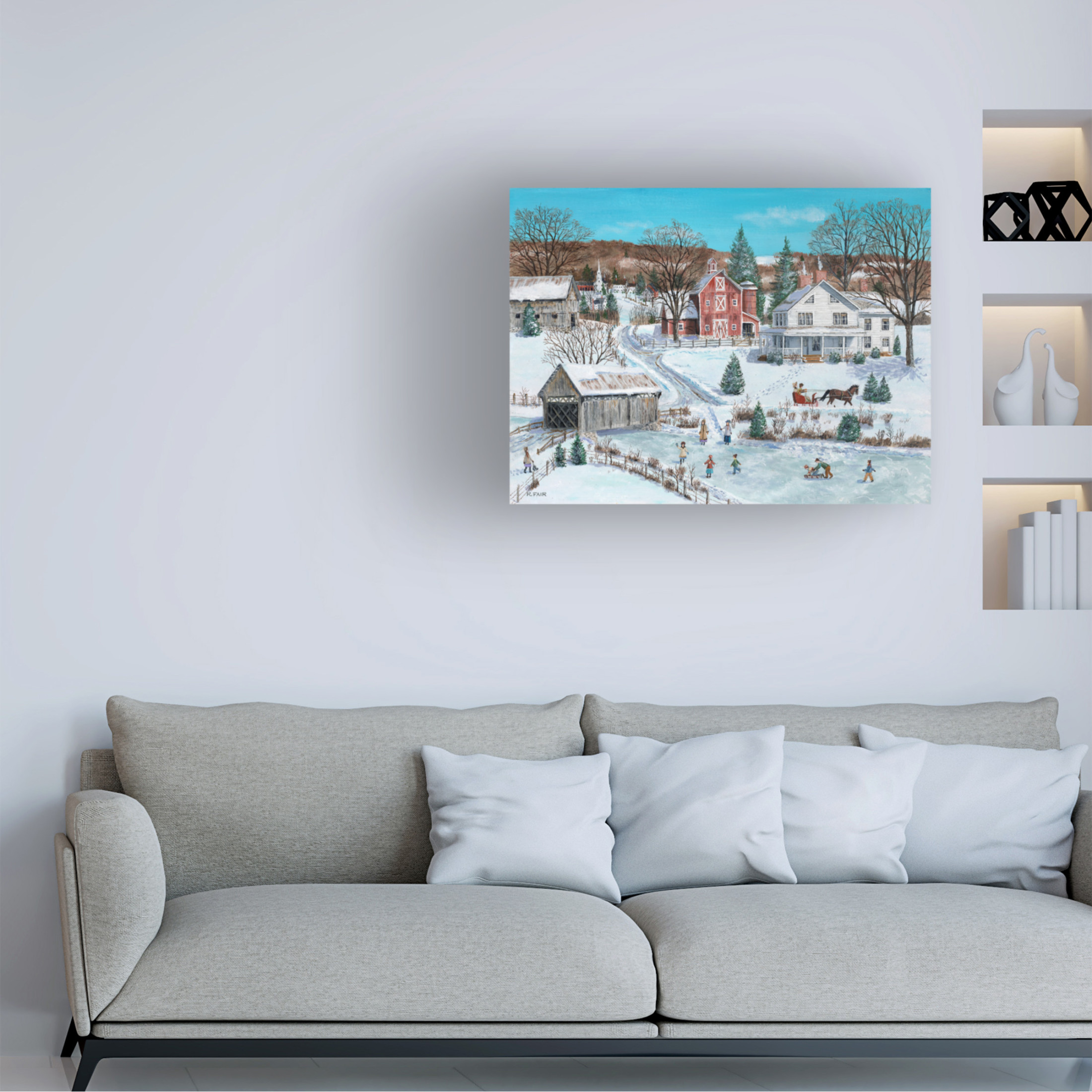 Canvas Wall Art - Bob Fair 'Frozen River' Wall Art for Living Room, Bedroom, or Office Décor by Trademark Fine Art - 32 x 24 Inches