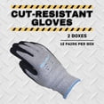 thumbnail image 5 of MMBM Cut Resistant Gloves Grey/Black w/ Blue Cuff Grey/Black 13 Gauge Reusable Large HPPE & Steel Fibers 24 Pairs, 5 of 5