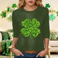 thumbnail image 2 of felwors Womens 3/4 Sleeve St. Patrick's Day T-Shirts Crew Neck Spring Graphic Tee Tops (Green, XXL), 2 of 7