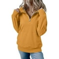 thumbnail image 6 of ZUKMRJPC Women's Half Zip Sweatshirts Fall Fashion Long Sleeve Fleece Lined Sweatshirt Casual Lightweight Solid Color Pullover Tops, 6 of 7