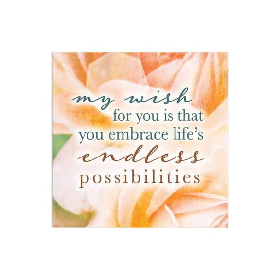 Embrace Endless Possibilities Peach Blur 12 x 12 Wood Wall Sign Plaque
