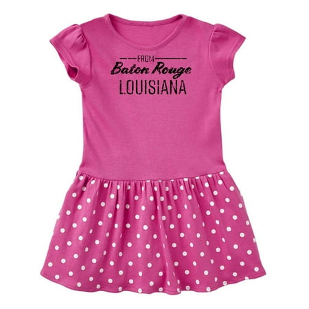 

Inktastic From Baton Rouge Louisiana in Black Distressed Text Gift Baby Girl Dress