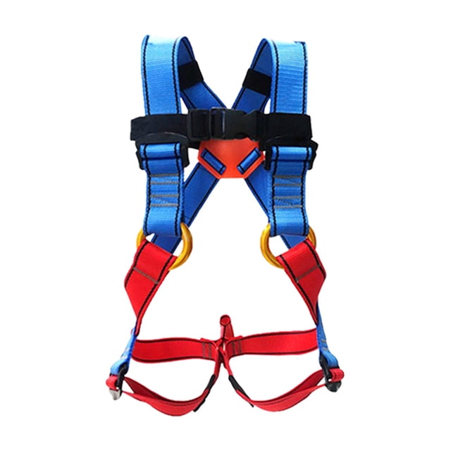 Almencla Harnais d'Escalade Plus Grand Accessoires Complets Ceintures pour Activités d'Aventure en Montagne Entraînement Extensible - Rouge Bleu