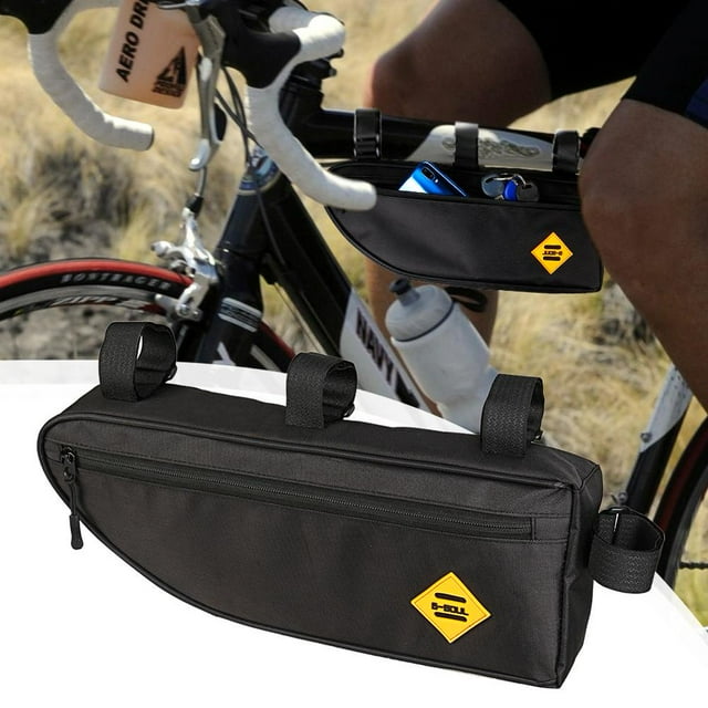 B SOUL Bicycle Triangle Bag Bike Frame Front Tube Bag Waterproof Pouch (L)