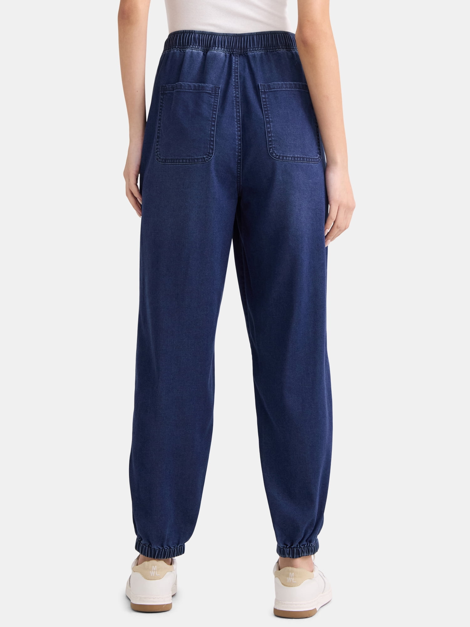 Time and Tru Women's High Rise Parachute Jogger Pants, 28" Inseam, Sizes XS-XXXL