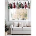 thumbnail image 5 of Watercolor Christmas Tree Curtain Valances for Windows, Winter Plaid Leopard Window Valances, Window Treatment Rod Pocket Valance Curtains for Living Room/Kitchen/Bedroom/Bathroom, 54x18inch, 5 of 9