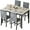 Gray/White, variant on Dining table set for 4, marble kitchen table set with 4 diamond-shaped velvet dining chairs for small spaces, apartments, breakfast corners, kitchens and dining rooms (beige/gray)