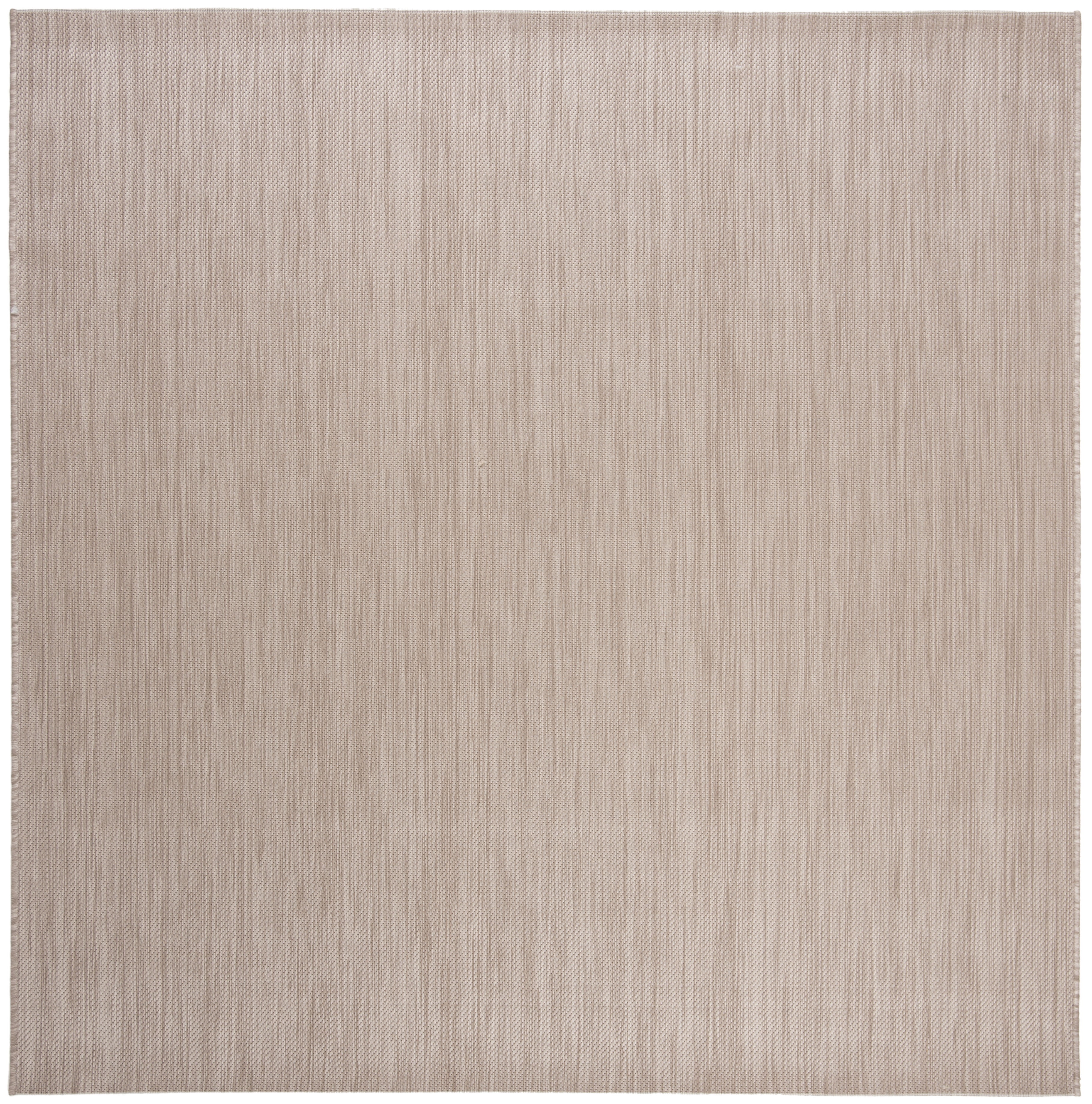 SAFAVIEH Beach House Tayler Solid Indoor/Outdoor Area Rug, Beige, 6'7" x 6'7" Square