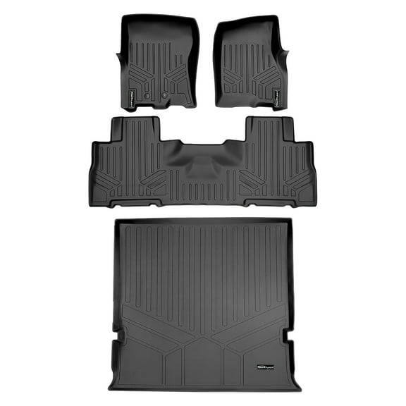 SMARTLINER 3 Rows Custom Fit Floor Liners Compatible with 2011 - 2017 Ford Expedition 7 Passenger (Gasoline | Fits with 2nd row bucket seats)
