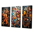 thumbnail image 3 of Designart "Opt Art Vibrant Euphony" Abstract Wall Art Set Of 3 - Multi-Color Op Art Canvas Set For Living Room Decor, 3 of 7