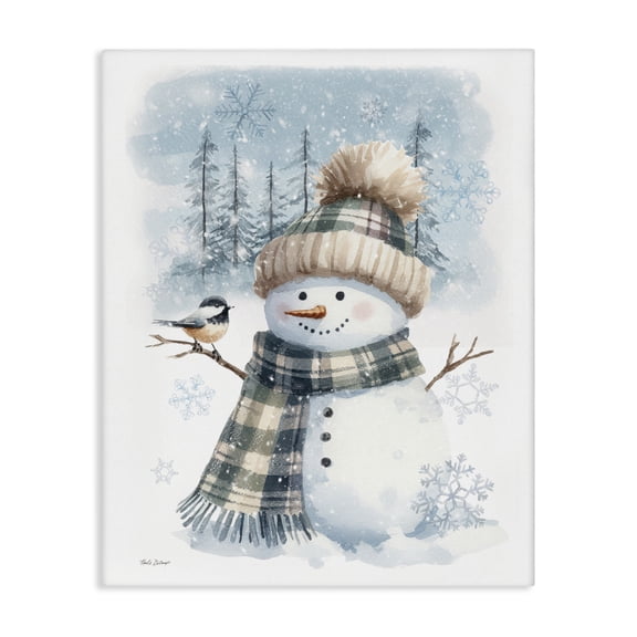 Snowman in Winter Scene Canvas Art, 36 x 48, Made In USA