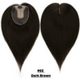 thumbnail image 2 of Benehair Real Hair Clip In Extensions Clip In Hairpiece Silk Base Topper Toupee Wiglet Top 100% Remy Human Hair Piece Crown 13cm*15cm Brown 6"-22", 2 of 11