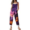 thumbnail image 6 of Halloween Womens Jumpsuits Plus Size Boho Beach Womens Romper Sleeveless Halloween Pumpkin Jumpsuits Rompers Loose Fit Spaghetti Strap Womens Overalls Ginger 2XL, 6 of 7