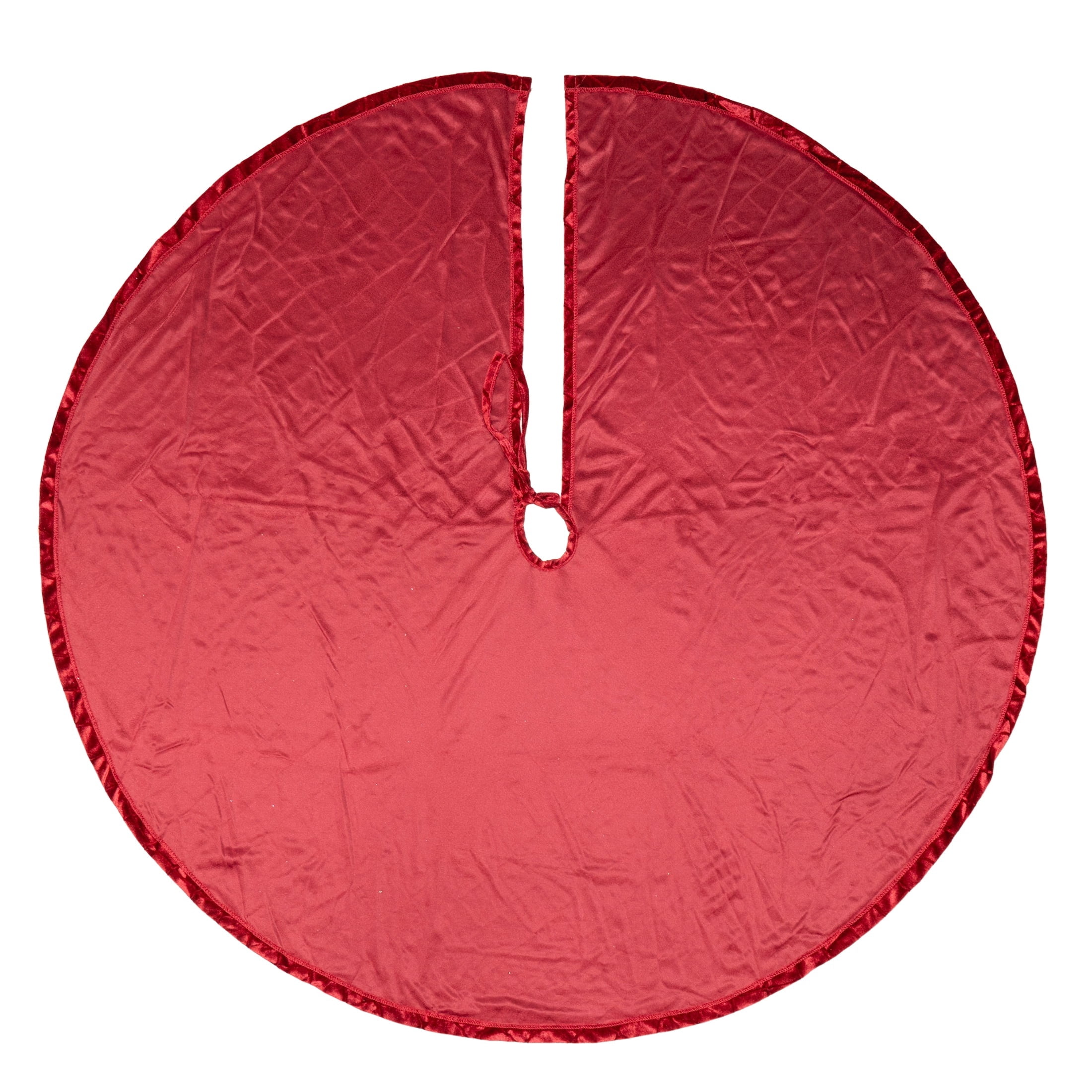 Embossed Diamond Christmas Tree Skirt, Red, 48", by Holiday Time