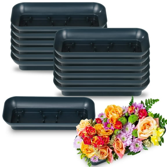 Floral Arrangement Bowls, 12 PCS Large Plastic Centerpiece Containers for Wedding Decor, DIY Flower Bases
