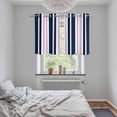 thumbnail image 5 of Navy Blue Pink Striped Kitchen Curtains Small Short 39 Inch Length, Modern Minimalist Ombre Lines Grommet Top Bedroom Living Room Curtains, Light Filtering Cafe Curtain Drapes 2 Panels Set 55''x39'', 5 of 9