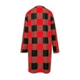 thumbnail image 5 of JGGSPWM Plaid Shacket Jacket Women Flannel Shirts Color Block Long Sleeve Button Down Tops Buffalo Plaid Trench Coats Red M, 5 of 5