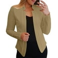 thumbnail image 1 of Ladies Workoffice Blazer Button Down Fashion Jacket Solid Color Fitted Suit Lapel Notched Elegant Cardigan Single Breasted Blouse Mid Length Leisure Outwear, 1 of 7