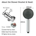 thumbnail image 2 of Dnogom 5-Modes High Pressure Handheld Shower Set,4" Dual-Use Overhead/Handheld Pressurized Spray Shower Nozzle for Bathroom,with 59" Stainless Steel Hose, 2 of 7