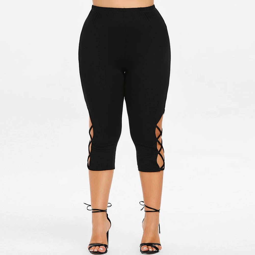 Capris Plus Size Leggings High Waist 