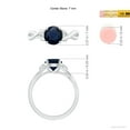 thumbnail image 6 of ANGARA Natural 1.6 ct Blue Sapphire Crossover Engagement Ring in 14K White Gold for Women (Size-7mm) | September Birthstone, Anniversary, Jewelry Gift for Women | Natural Sapphire Ring, 6 of 10