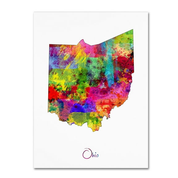 Trademark Fine Art "Ohio Map" Canvas Art by Michael Tompsett