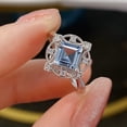 thumbnail image 4 of YYKihy Princess Cut Aquamarine Engagement Ring Wedding Band Vintage Birthstone Bridal Solitaire Ring For Women, 4 of 8