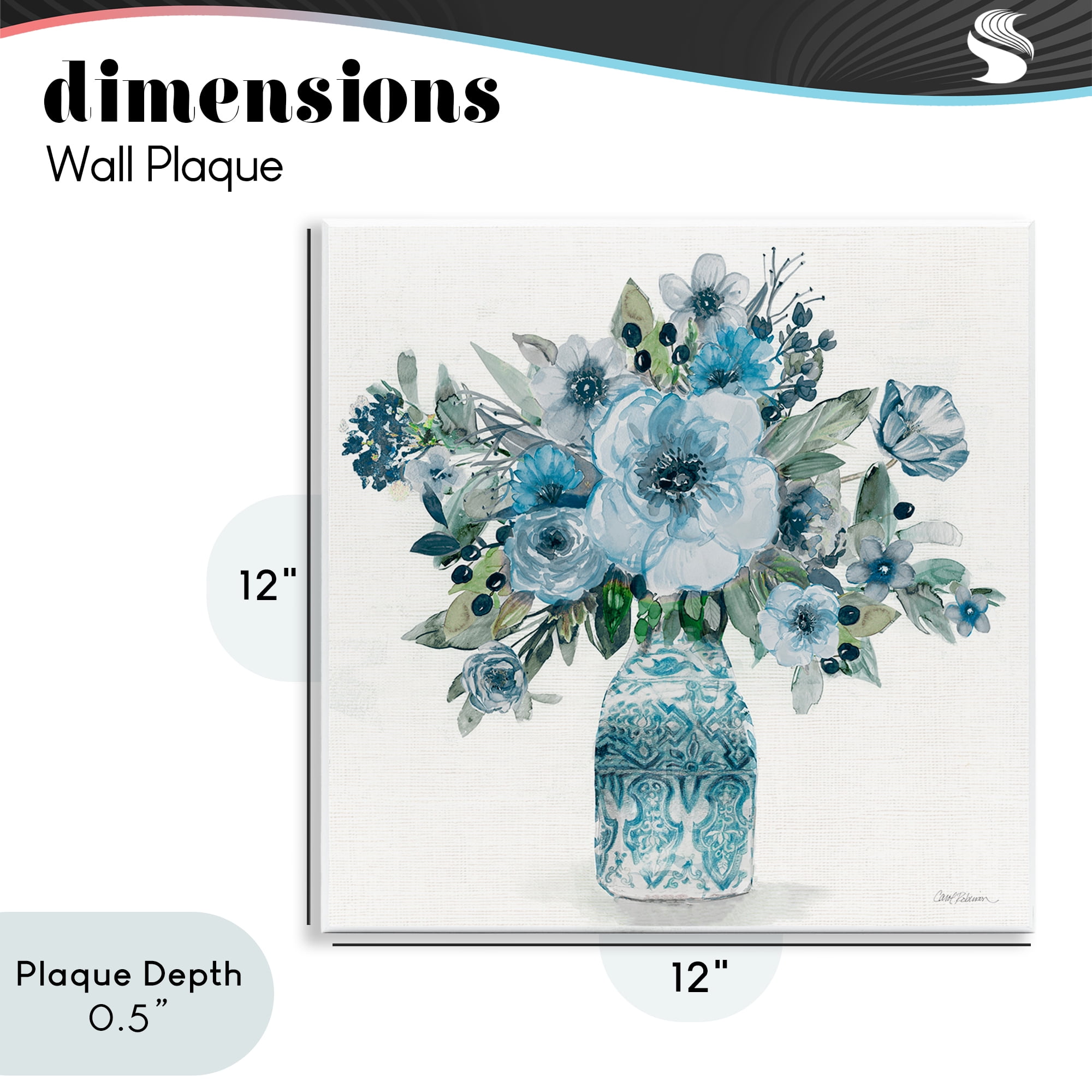 Stupell Industries Pastel Blue Botanical Bouquet Wall Plaque Art, design by Carol Robinson