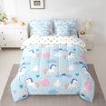 thumbnail image 2 of Castle Fairy Kawaii Unicorn Bedding Comforter Set,Floral Love Heart King Bedding Sets, 2 of 8