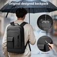 thumbnail image 3 of Business Backpack for Men, 15.6 Inch Slim Lightweight Laptop Backpack with USB Charging Port, Water-resistant Anti-theft Small Travel Computer Backpa, 3 of 8