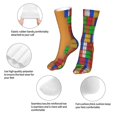thumbnail image 3 of Cauagu Colorful Building Blocks A Pattern Fun Novelty Crew Socks,Casual Athletic Socks Neutral Socks Cozy Crew Socks Christmas Gift, 3 of 7