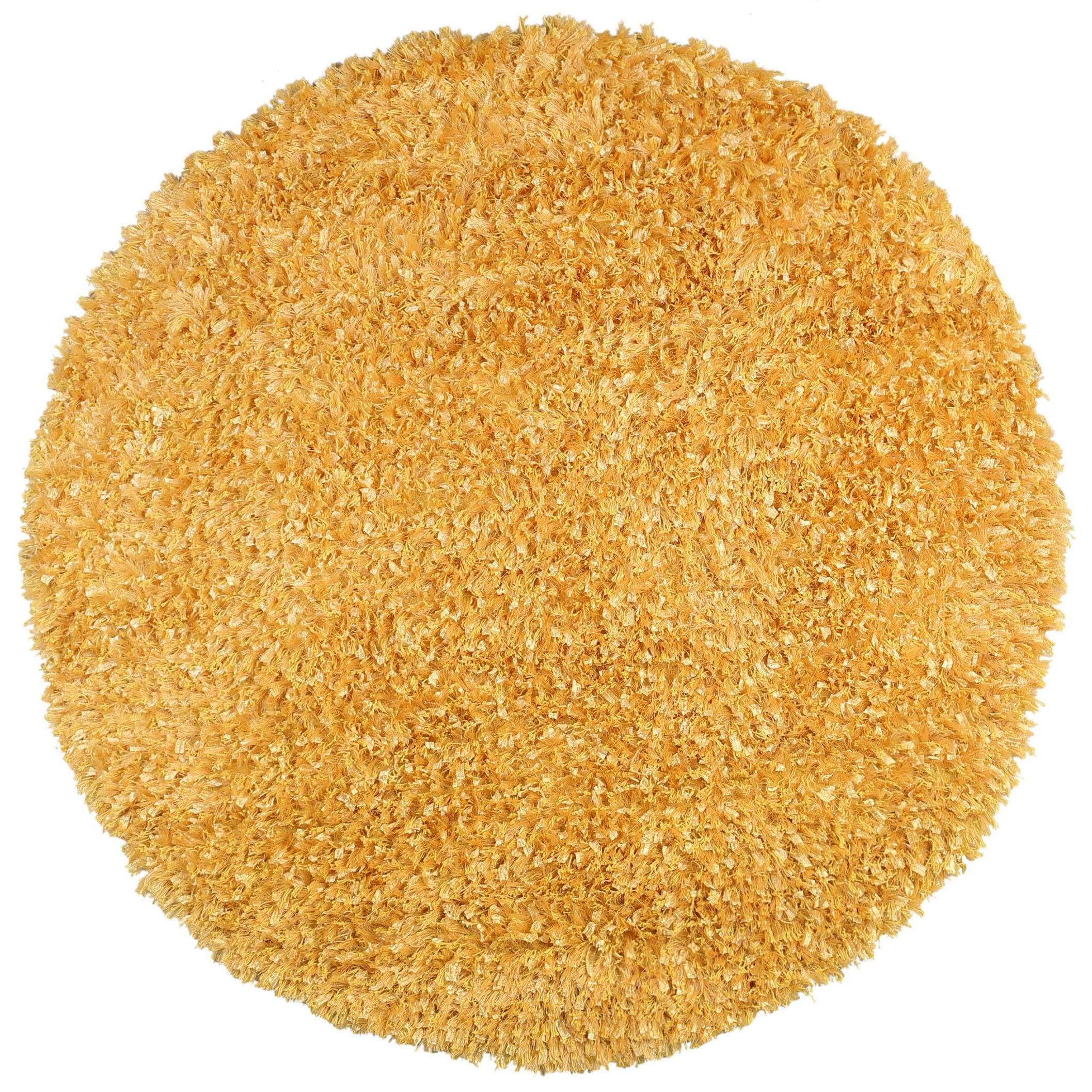3x3 Round Rug White Shimmer Shag