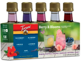 🌸🫐 Torani Berry & Blooms Mini Syrup Variety Pack – 5 Pack (50 mL Bottles) 🌹🍋
