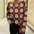 thumbnail image 6 of Women's Fashion Long Sleeve Christmas Snowman Snowflake Print Jacket Cardigan for Fall and Winter, Cozy and Festive, Ideal as Christmas Sweaters for Women and Christmas Gifts,Wine,Size 2XL, 6 of 6