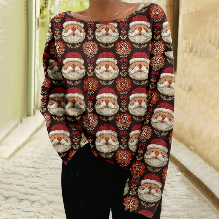 Christmas Sweaters for Women 2025 Long Sleeve Crewneck Ugly