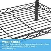 Lowestbest 5 Tier Wire Shelving, Metal Storage Shelves, Heavy Duty Adjustable Shelf Standing Kitchen Rack, Black (21.25 x 11.42 x 59.06)
