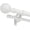 Matte White, variant on Warm Gold Double Curtain Rods 36-72", Decorative Window Treatment Curtain Rod with Round & Barrel Finials, 1-Inch Front and 5/8 Inch Back Double Telescoping Drapery Rod, Adjustable Double Window Rod