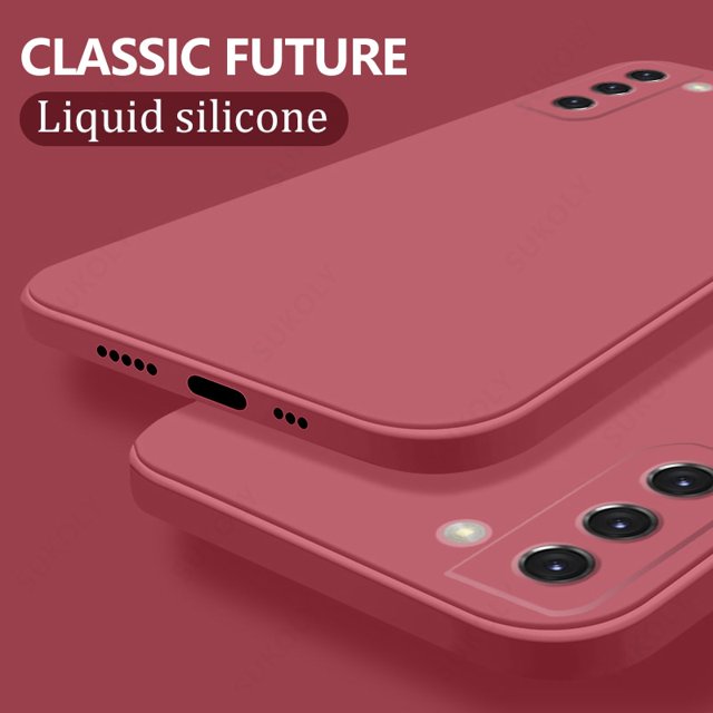 Funda de silicona líquida suave para Samsung S20 S21 FE 5G A51 A71 A21S A54, funda Original para S23 Ultra S21 S22 Plus A52 A72 A12 A32 Tan Jianjun unisex