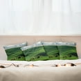 thumbnail image 4 of Ambesonne Nature Throw Pillow Cover 4 Pack, Cloudy Meadow Hills, 24", Green, 4 of 5
