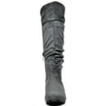thumbnail image 2 of Women PU/Suede Wide Calf Knee High Boots Slouch Flat Heel Booties Shoes BLVD-W WIDE/CALF/GREY Size 9, 2 of 3