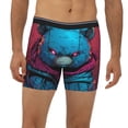 thumbnail image 2 of Xecao Neon Cyberpunk Blue Bear Print Boxer Briefs for Men's Stretch Moisture-Wicking Underwear, Mid-Rise Classics breathable fabric, 2 of 7