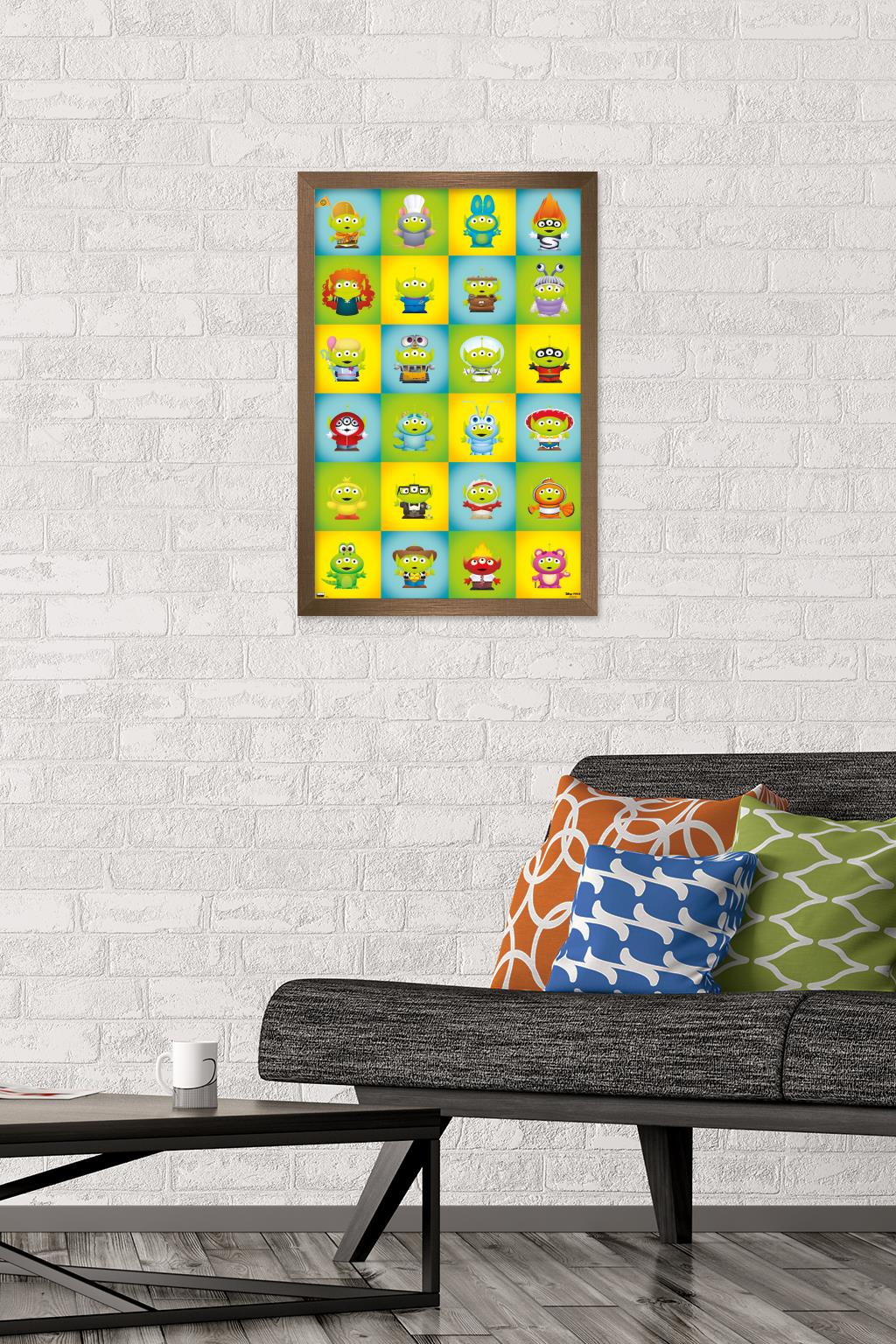 Disney Pixar - Aliens Group Wall Poster, 14.725" x 22.375", Framed
