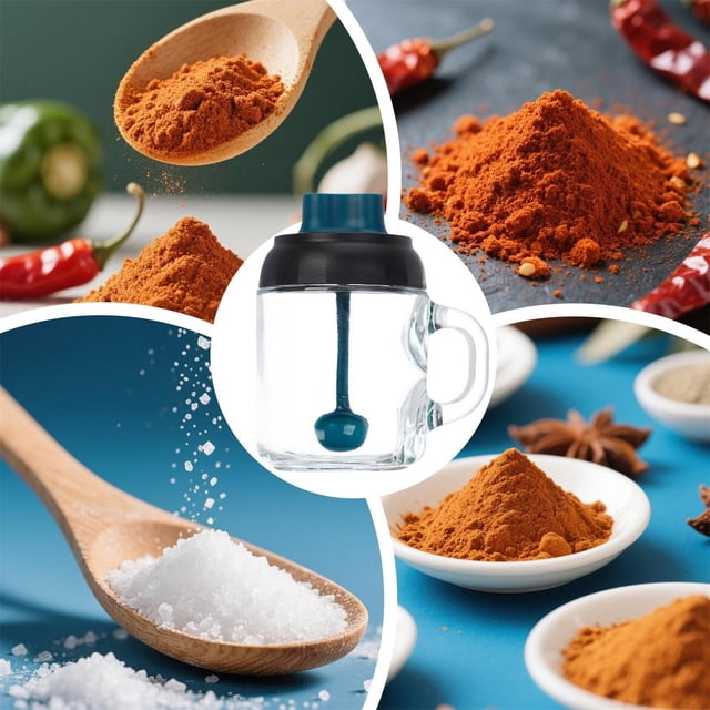 Container Transparent Jar With Lid & Measuring Spoon | Kitchen Gadgets & Gadgets For Camping Travel Outdoor Bar Restaurant And Coffee Station Antique Metal Funnels Mini Glass with Lids Mini Condiments