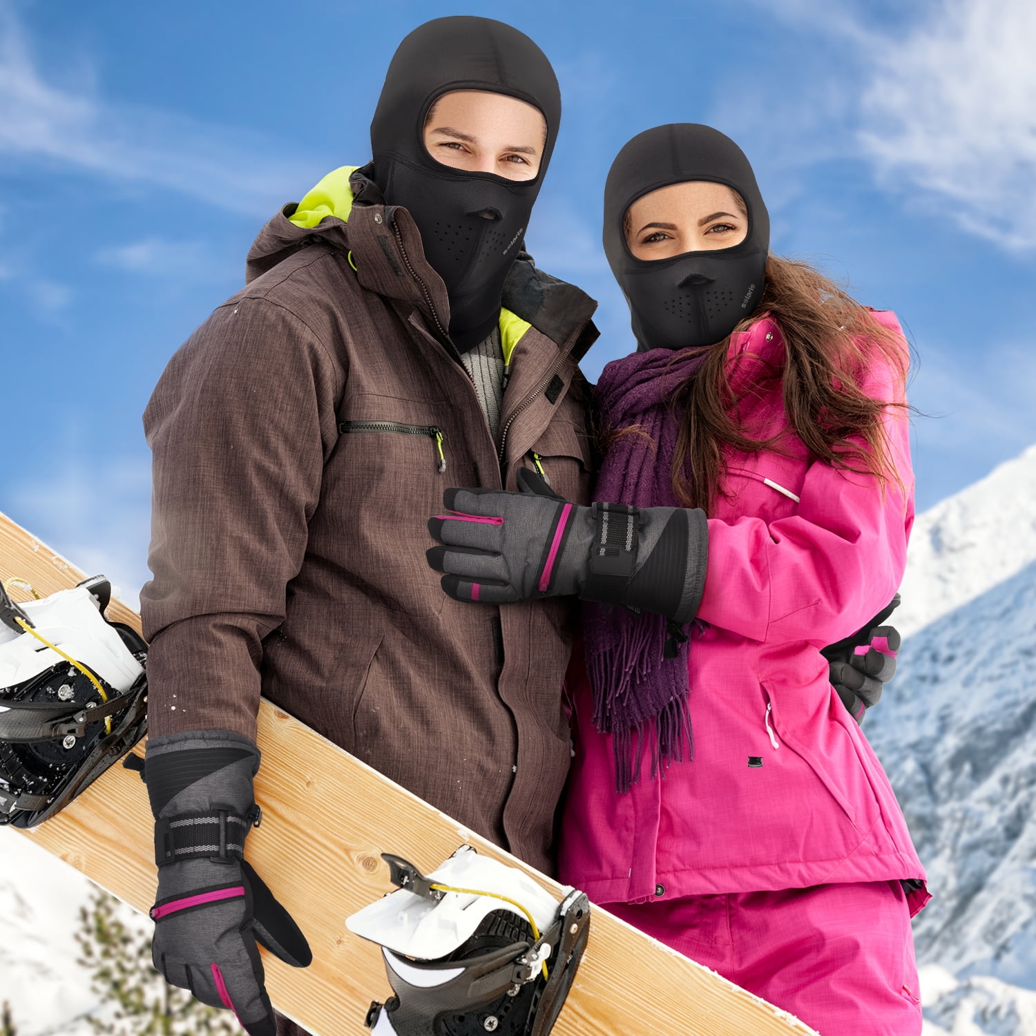 Winter Gloves Ski Gloves Snow Gloves Warm Waterproof Windproof Anti-Slip Built-in Zipper Pocket for Skiing Snowboarding Skating Shoveling Medium