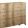 thumbnail image 2 of Benzara BM171584 36 x 63 x 18 in. Pine Wood Spacious 6- Drawer Dresser, Gold, 2 of 5