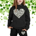 thumbnail image 2 of Girls' Clothing Sets Clearance Long Sleeve Heart Printed Shirt Pants Set Graphic Print Casual Clothes Set for Children Kids,Black,8-9 Years, 2 of 4