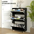 thumbnail image 4 of HOMCOM Narrow Shoe Cabinet with 3 Flip Doors and Adjustable Shelves, Black, 4 of 10