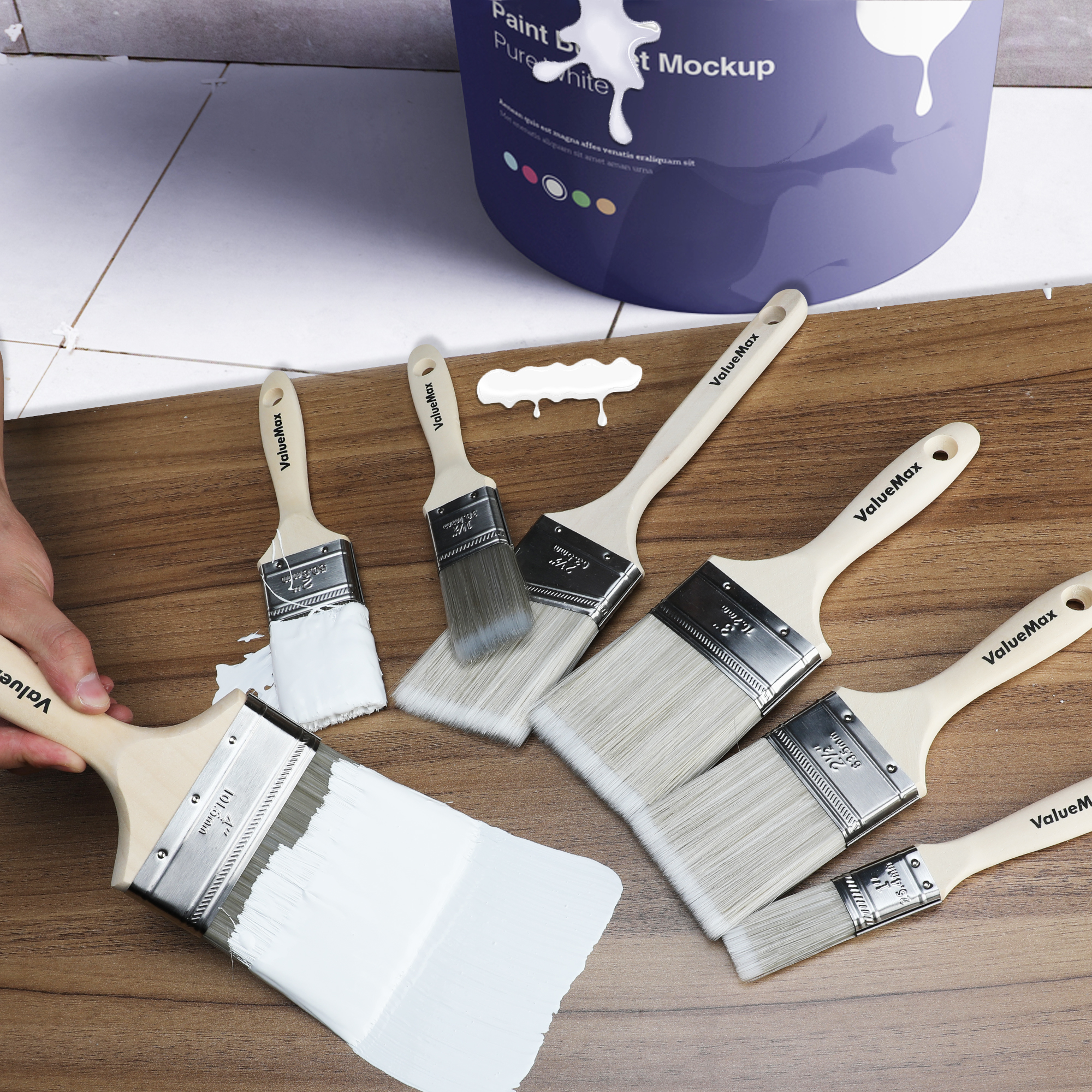 ValueMax 7-Piece Paint Brush Set with Birch Handles photo 3